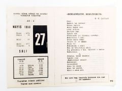 27 Mayıs 1958 - Takvim yaprağı