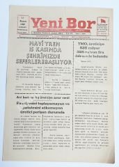 NİĞDE Bor, Yeni Bor gazetesi, 11 Kasım 1987 - Efemera