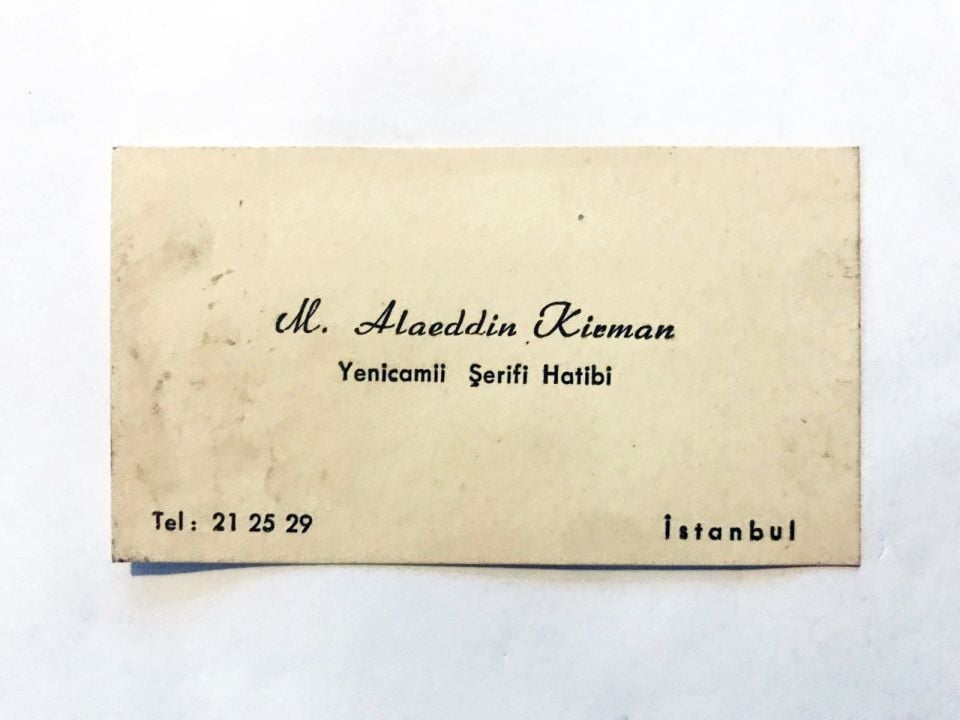M. Alaeddin KİRMAN - Yenicami Şerifi Hatibi / Karvizit (Arkası yazısız)
