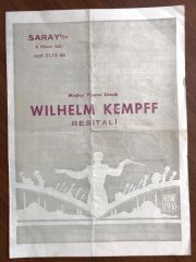 Saray Sineması - Wilhelm KEMPFF Resitali / Broşür