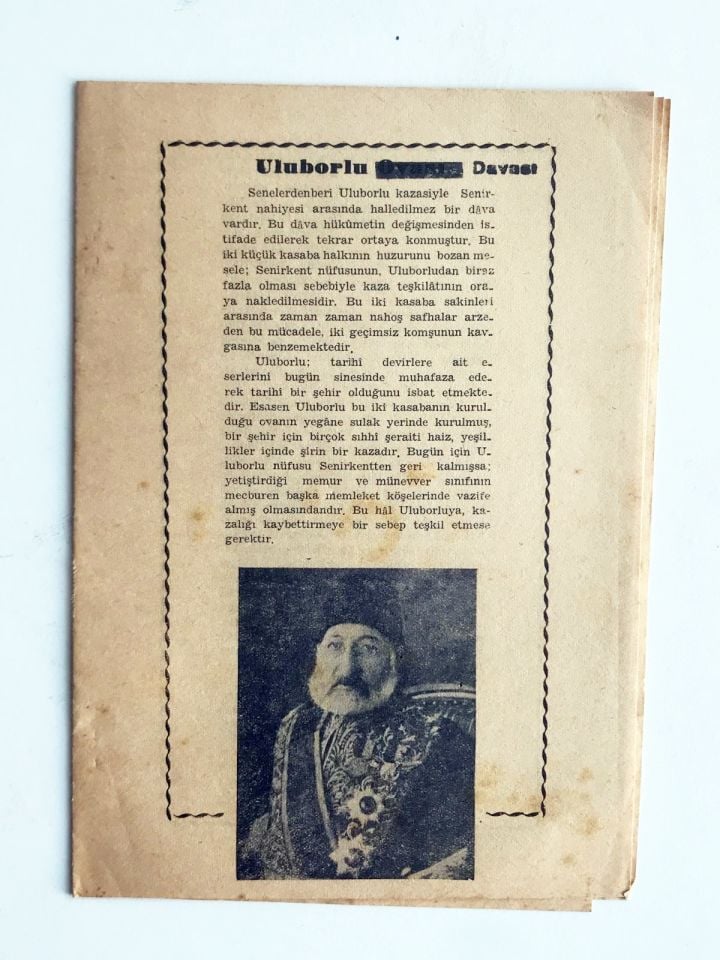 Uluborlu davası - Uluborlu'yu Kalkındırma Derneği 1951 / 12 sayfa broşür