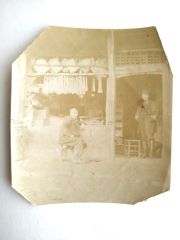 Deniz Harp Okulunda talebe iken Tekirdağında Hüsnü dayının dükkanında - 8x9.5 cm Fotoğraf