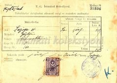 Kızıltoprak Taş mektep - Belediye çöp vergisi makbuzu - Efemera