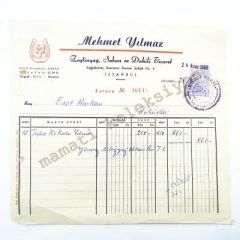 Mehmet YILMAZ - Zeytinyağı Sabun ve dahili ticaret / Fatura 2 Zeytin ve Zeytinyağı efemeraları, Sabun - Efemera
