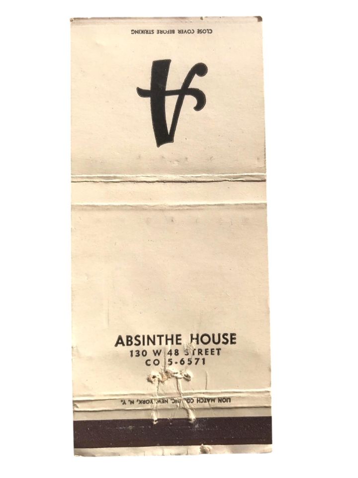 Absinthe House - New York / Eski kibrit