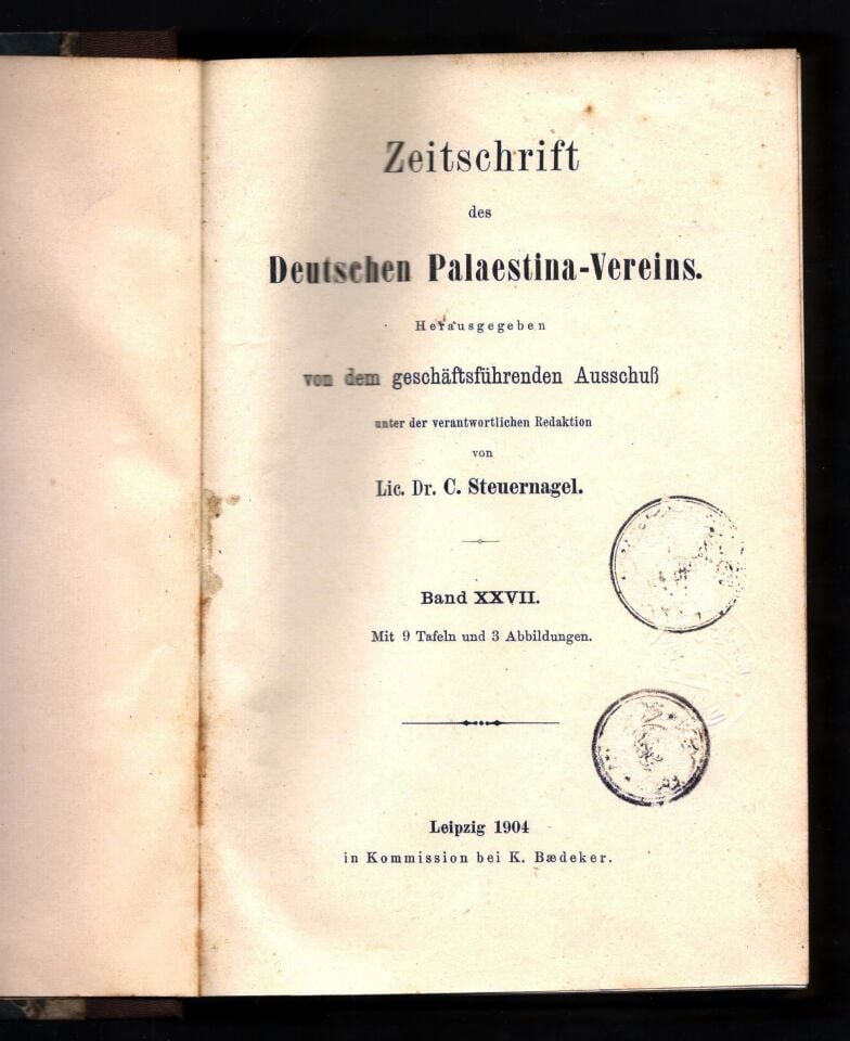 Zeitschrift des Deutschen Palästina-Vereins (Cilt XXVII)