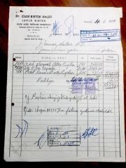 Cudi BİRTEK Halefi - Leyla BİRTEK / Alev Ateş Tuğlası Fabrikası - 1969 Tarihli Fatura