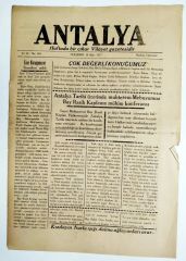 Antalya Gazetesi - 18 Mart 1937 / Gazete