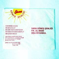 Sana güneş şenliği, antetli zarf Yeme içme efemeraları, Unilever - Efemera