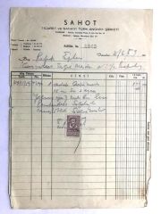 Sahot Ticaret ve Sanayi Türk A. Ş. - Fatura