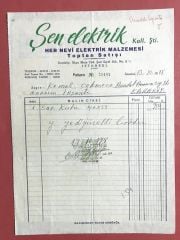 Şen Elektrik KOLL. ŞTİ - Fatura
