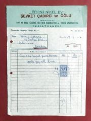Bronz Nikel Evi - Şevket ÇADIRCI / Fatura