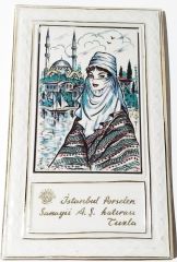 İstanbul Porselen Sanayii A.Ş. Hatırası - Feraceli eski İstanbul kadını