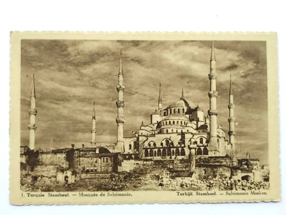 Turquie Stamboul Mosque de Suleimanie / Chocolat Martougin Anders * Eski kartpostal
