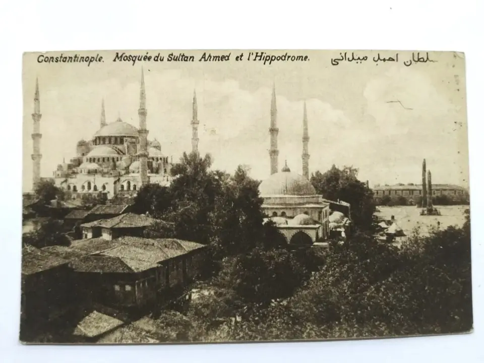 Constantinople Mosque du Sultan Ahmet et I'hippodrome * Eski kartpostal