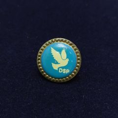 Demokratik Sol Parti rozet - Metal çerçeveli rozet