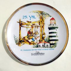 25. Uluslararası Şile bezi kültür ve sanat festivali / T.B.M.M. Milli Saraylar Yıldız Porselen hatıra duvar tabağı