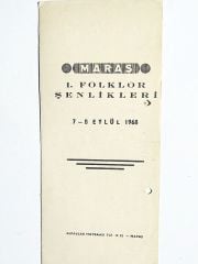 Maraş 1. Folklor şenlikleri 1968 - Kahramanmaraş / Efemera