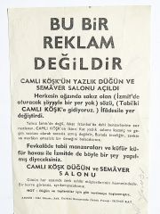 Camlı Köşk Düğün ve Semaver salonu Özbek pasajı. el ilanı - Efemera