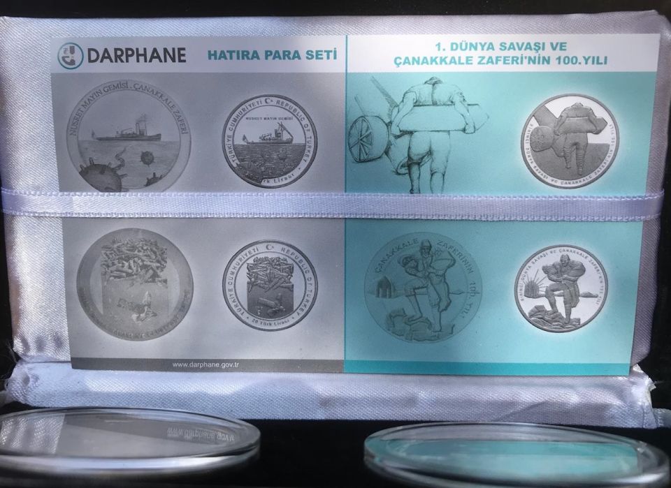 1. Dünya savaşı ve Çanakkale zaferi'nin 100. yılı - Gümüş Hatıra Para Seti / NADİRR