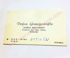 Doğan Restorant Kireçburnu - Kartvizit