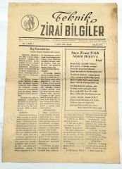 Teknik Ziraat Bilgiler, Eylül 1955, Sayı:7 Çorum - Efemera