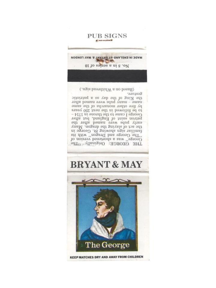 St. George * MADE IN ENGLAND - BY BRYANT & MAY / Eski kibrit
