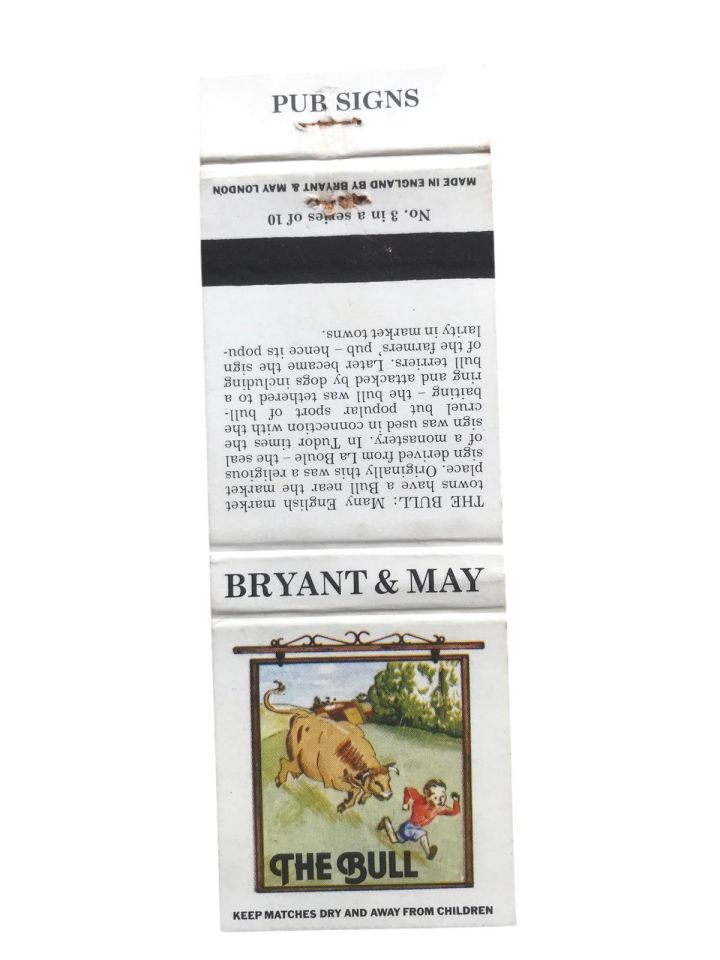 The Bull * MADE IN ENGLAND - BY BRYANT & MAY / Eski kibrit