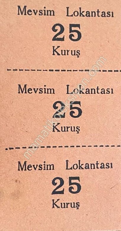 Mevsim Lokantası - 25 Kuruşluk fiş