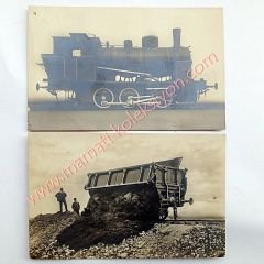 Krupp Lokomotiv - Wagen bau - 2 adet kartpostal