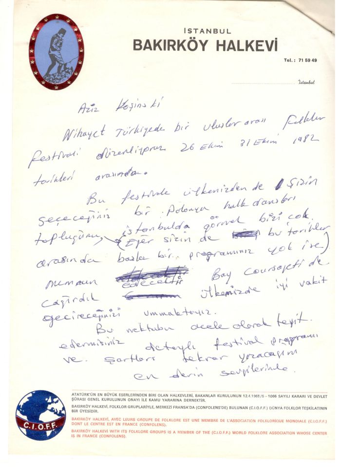 İstanbul Bakırköy Halkevi - 3 sayfa belge
