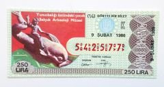 9 Şubat 1986 Dörtte bir bilet, milli piyango - Efemera