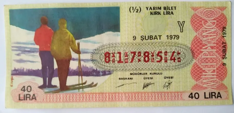 9 Şubat 1979 * Yarım bilet * Piyango biletleri