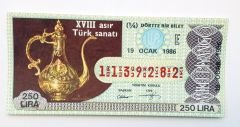 19 Ocak 1986 Dörtte bir bilet, milli piyango - Efemera