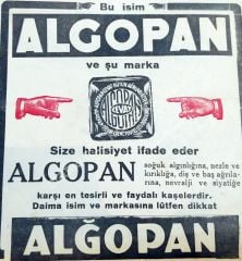 Algopan Size halisiyet ifade eder - Dergiden çıkma reklam - Efemera