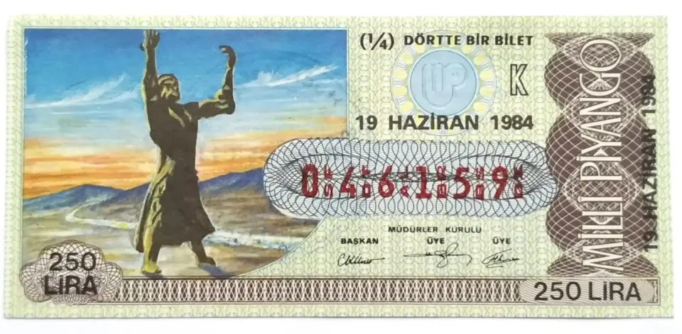 19 Haziran 1984 * Dörtte bir * Piyango bileti