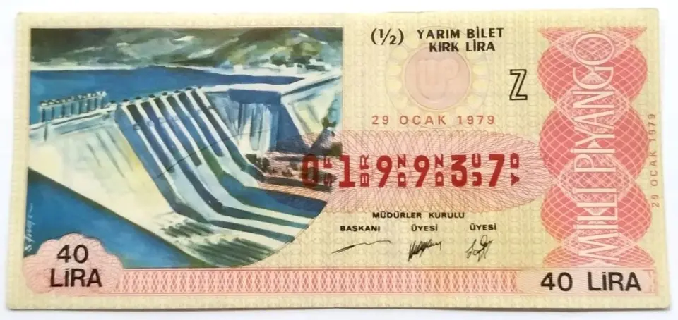 29 Ocak 1979 * Yarım bilet * Piyango bileti