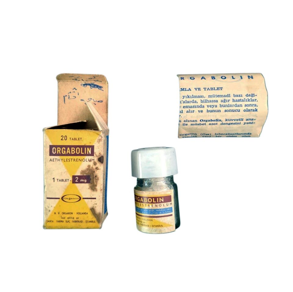 Orgabolin * Organon Santa Farma İlaç Fabrikası *  İlaç Şişesi