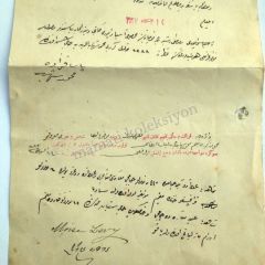 Moise LEVY imzalı Osmanlı'ca evrak - Efemera