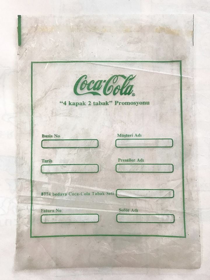 Coca Cola - 4 Kapak 2 Tabak Promosyonu / Naylon ambalaj