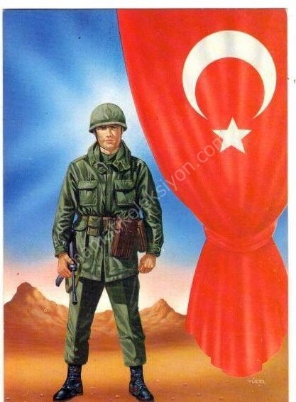 Türk Askeri Temalı Nostaljik Kartpostal - 1980'ler (Arkası yazısız)