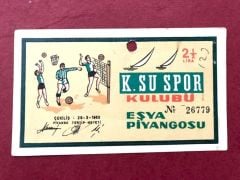 K. Su Spor Kulübü Eşya Piyangosu 1963 - Kınalıada Su Sporları Kulübü