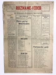 Ruzname-i edeb Gazetesi - ANKARA / Edebiyat Enstitüsü / 15 Aralık 1954