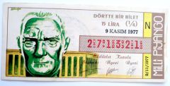 10 Kasım temalı / 9 Kasım 1977 tarihli, dörtte bir bilet- Piyango
