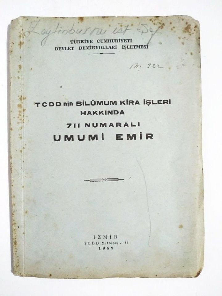 512 Numaralı Umumi Emir / TCDD - Demiryolları