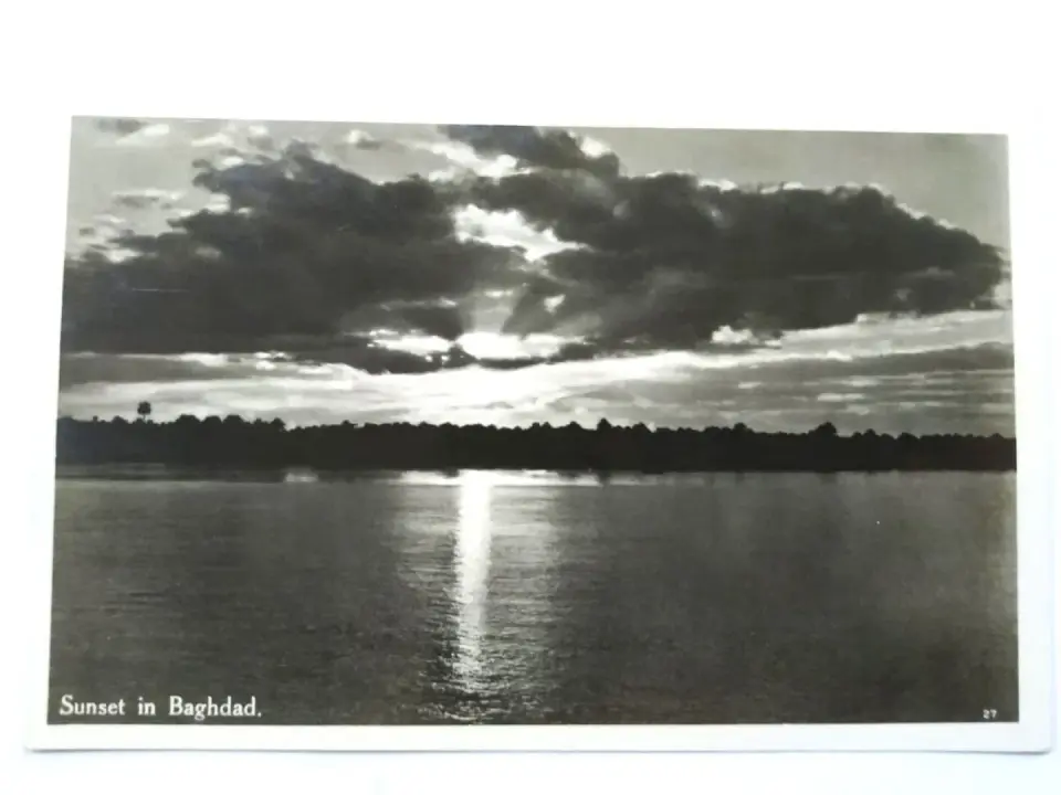 Sunset in Baghdat Irak * Eski kartpostal