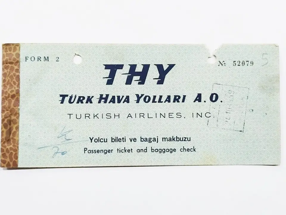 THY * Türk Hava Yolları Bilet 1960