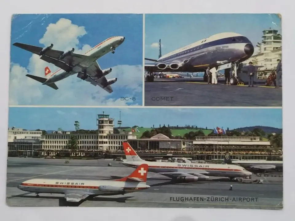 Swissair Zürich Airport * Eski Kartpostal