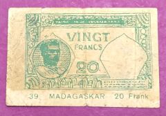 Fransız & Madagaskar 20 Frank 1937 - Nümismatik