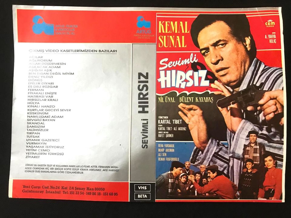 Sevimli Hırsız - Kemal Sunal / Video Kaset Kartoneti / KASET DEĞİLDİR